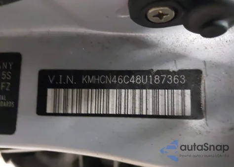 2008 Hyundai Accent Gls z USA, uszkodzony, nr VIN KMHCN46C48U187363